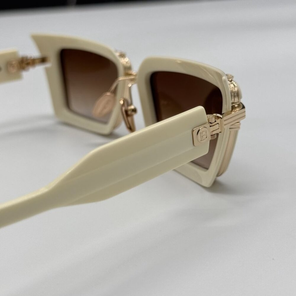 NEW BALMAIN ADMIRABLE WHITE/BROWN UNISEX SUNGLASSES BALMAIN BPS-130C - Picture 11 of 15